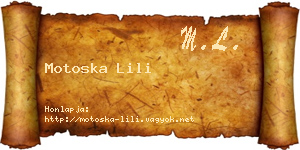 Motoska Lili névjegykártya